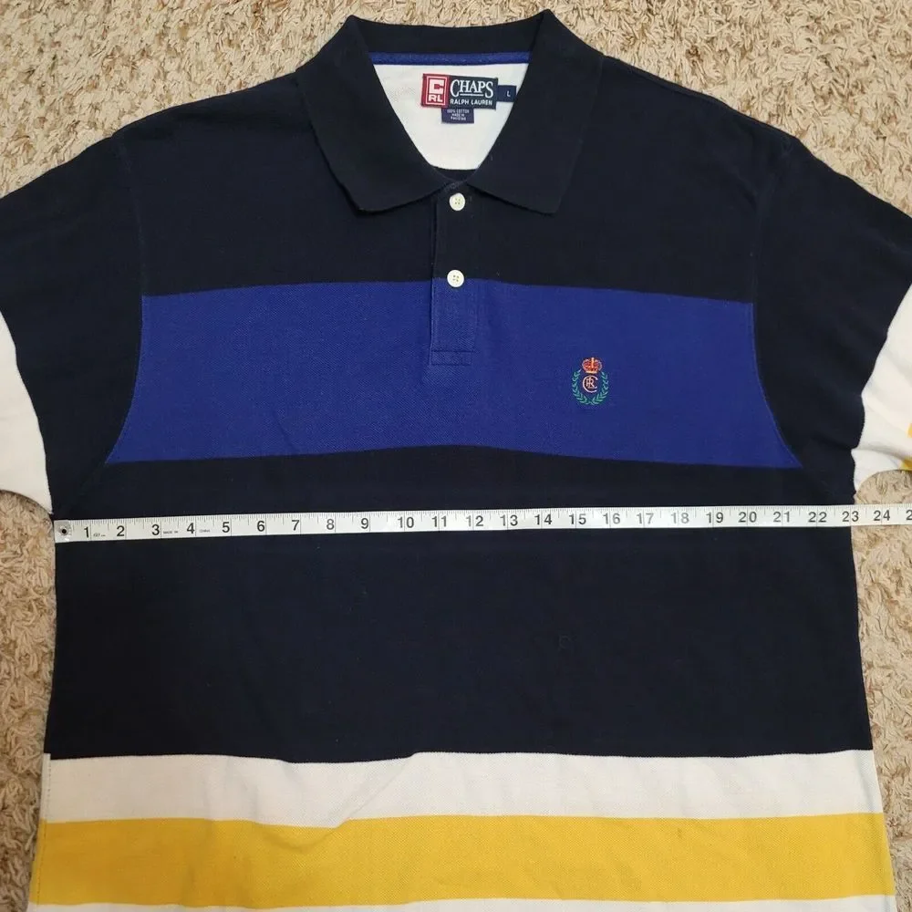 Chaps Ralph‎ Lauren Multicolor Large Stripe Polo Men's Size L
